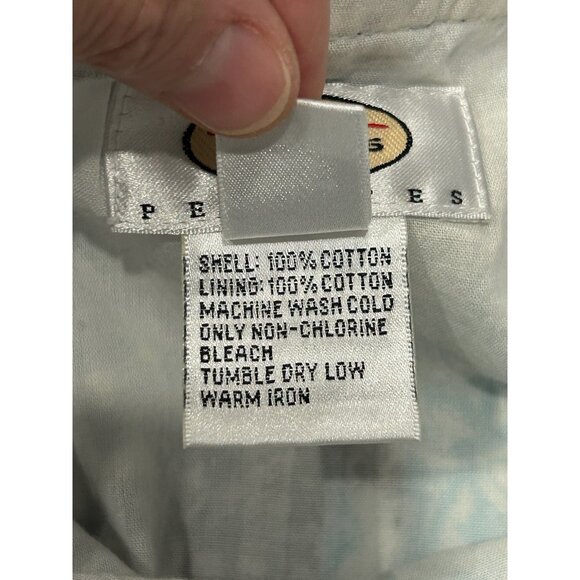 Talbots Petites Blue White Floral Pattern Lined Wrap Skirt Size 6 Preppy - Picture 6 of 9